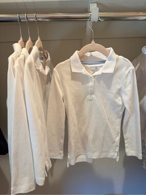 Tommy Hilfiger school uniform long sleeve white tops lot of 4 size 4